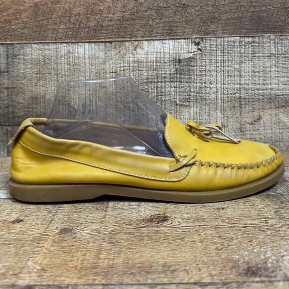 Bed Stu Anthropologie Helena Moccasin Loafer Mustard Yellow Size 9.5 - Picture 6 of 12